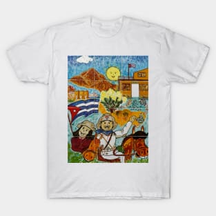 Tile mural of happy children in Cuba T-Shirt